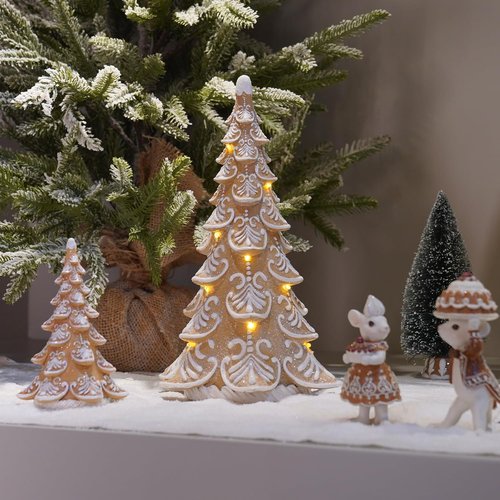 Cynkeyee Gingerbread Christmas Tree Decoration - Indoor Lights & Festive Centerpiece | 6.5x4.5x10 Inch