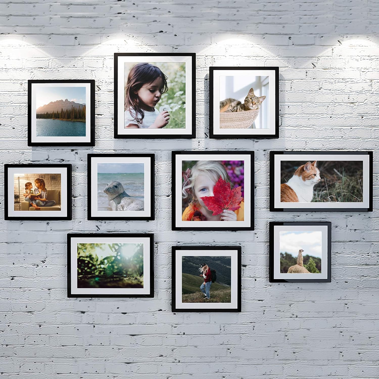 Upsimples 12x18 Picture Frame Set of 5 - Versatile Black Frames for 11x17 or 12x18 Photos