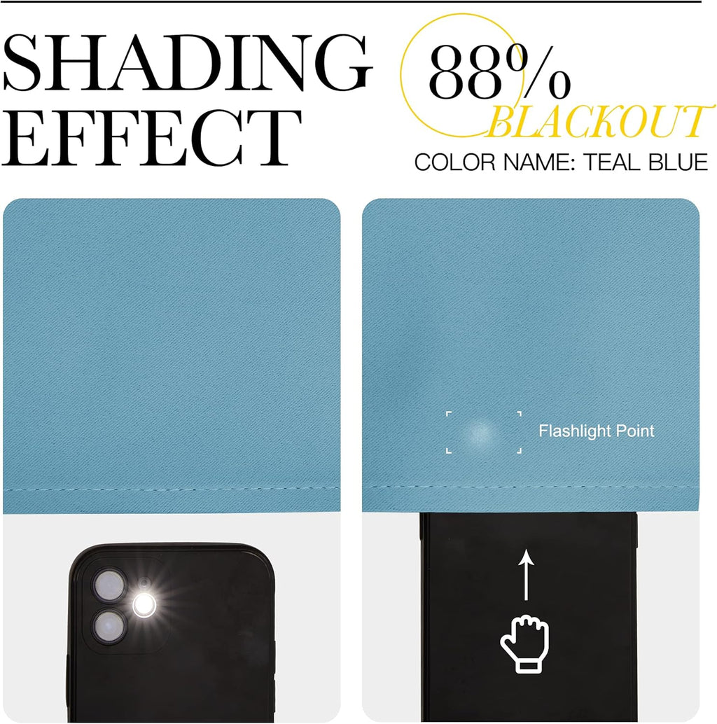 NICETOWN Room Darkening Curtain Panels - Energy-Efficient Drapes for Toddler Boy's Room | Teal Blue, 42" W x 95" L, 2 Panels