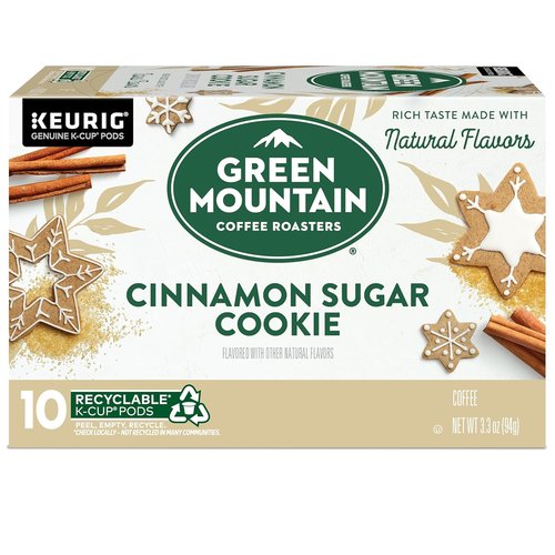 Green Mountain Coffee Roasters Cinnamon Sugar Cookie Coffee - 10 Count Pack for Flavorful Brews