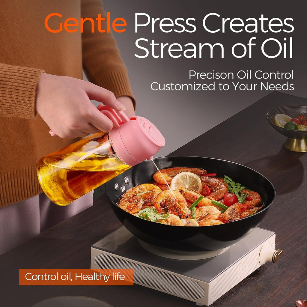 YARRAMATE 16oz Oil Sprayer - Premium Food-Grade Olive Oil Dispenser for Cooking | Pink