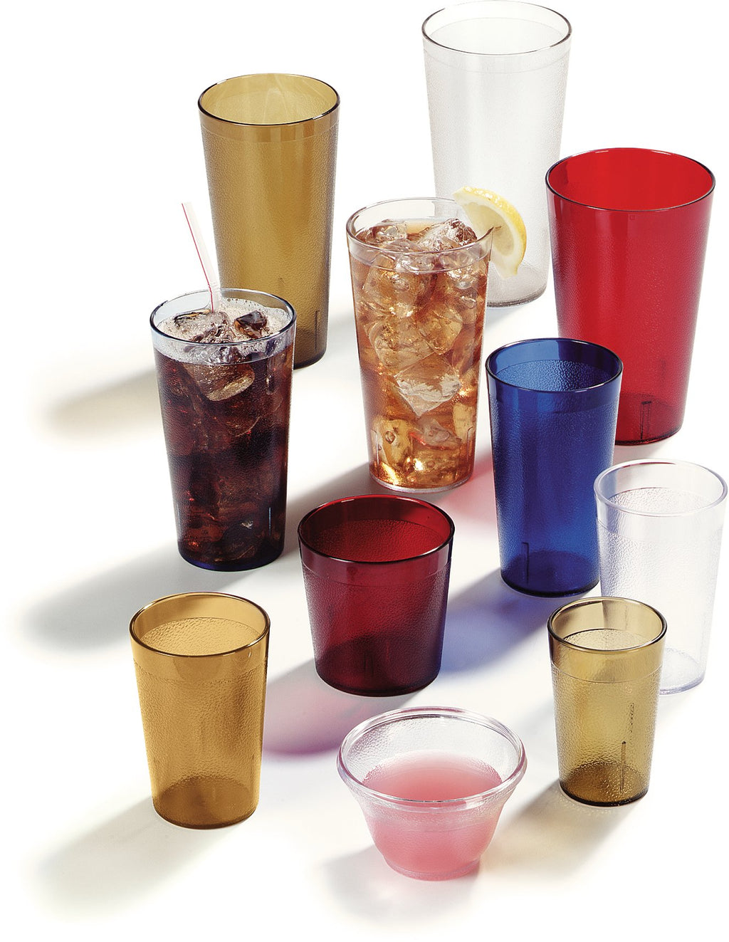 Carlisle FoodService Products Stackable Stackable Tumbler Plastic Tumbler with Pebbled Exterior for Restaurants, Catering, Kitchens, Plastic, 9.5 Ounces, Clear, (Pack of 72)