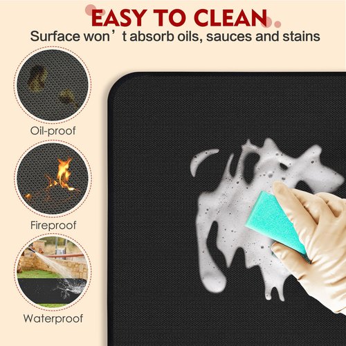 Heat Resistant Mats for Countertop,16x24 in Silicone Heat Resistant Mat for Air Fryer, Fireproof Pad for Coffee Maker,Toaster, Oven, Kitchen Countertop Protector Compatible with Ninja,COSORI, 2PCS