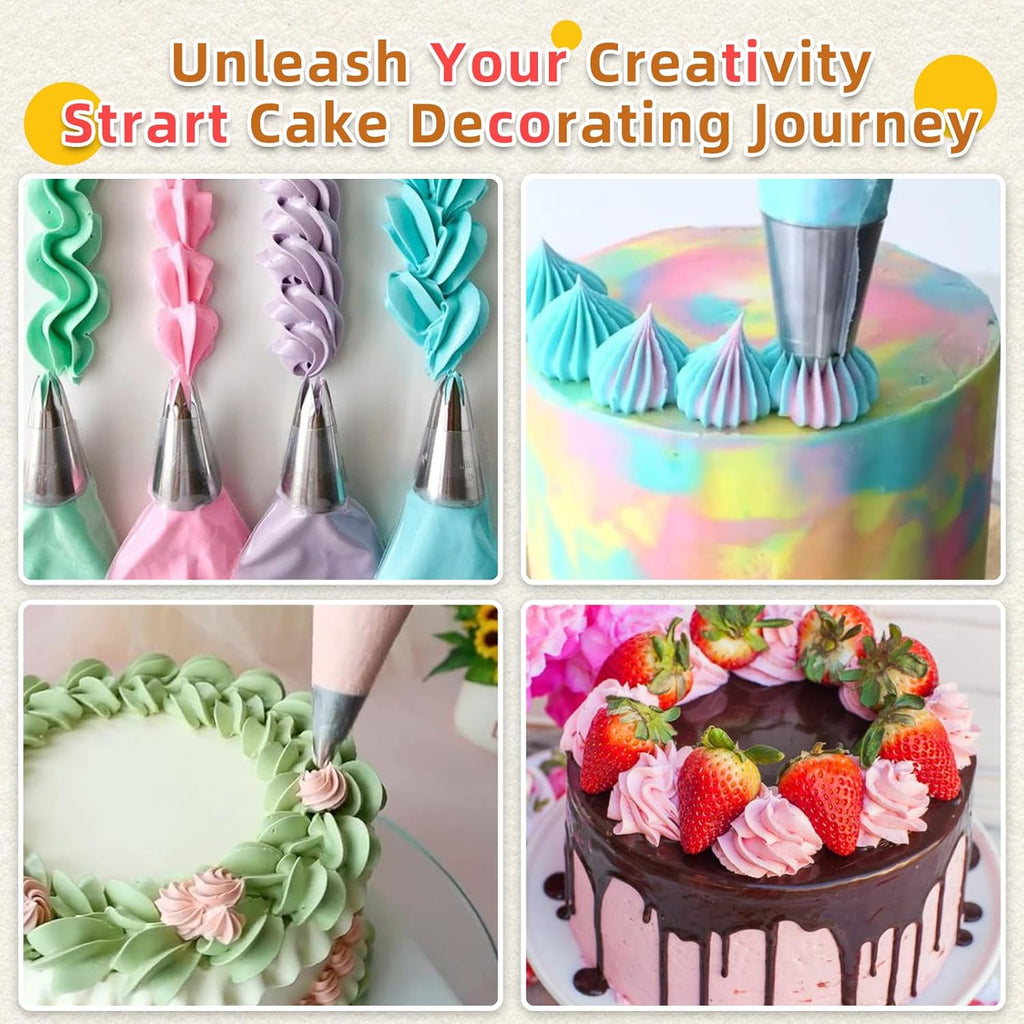 Skiennix 16-Inch Disposable Piping Bags - 50 Large Pastry Bags for Cake Decorating & Icing
