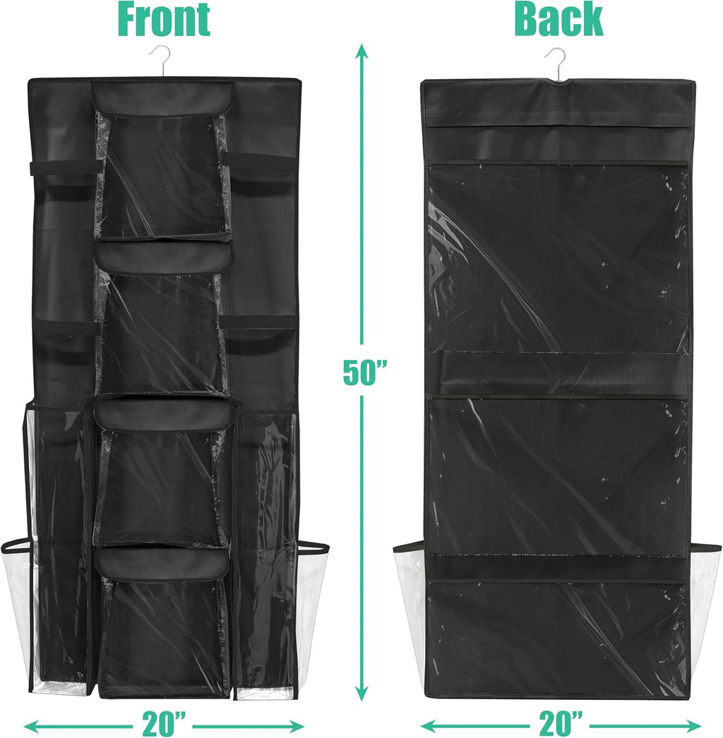 Simple Houseware Gift Wrap Organizer - Double-Sided Storage Pockets, Black | Set of 1
