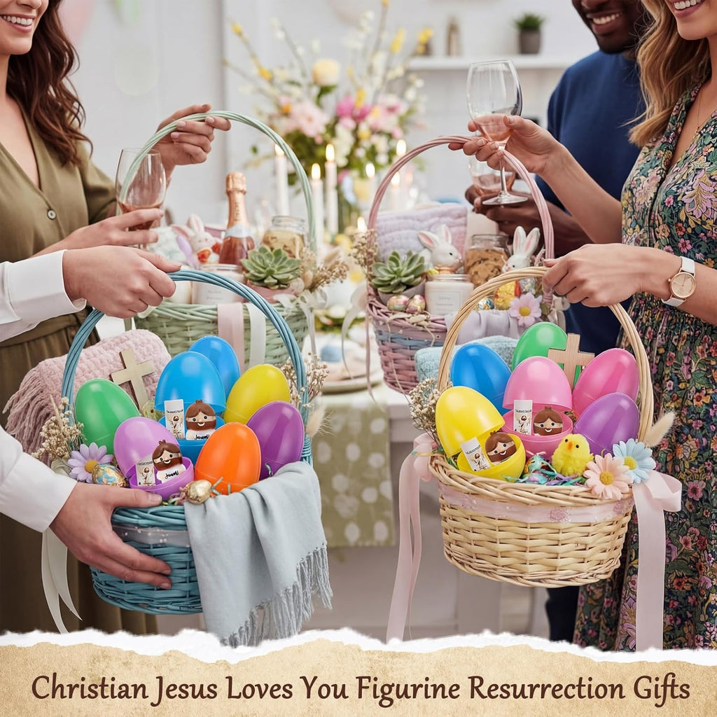Skylety Easter Jesus Gifts - 25 Sets of Prefilled Egg Stuffers & Stress Balls for Holy Week | Christian Party Favors