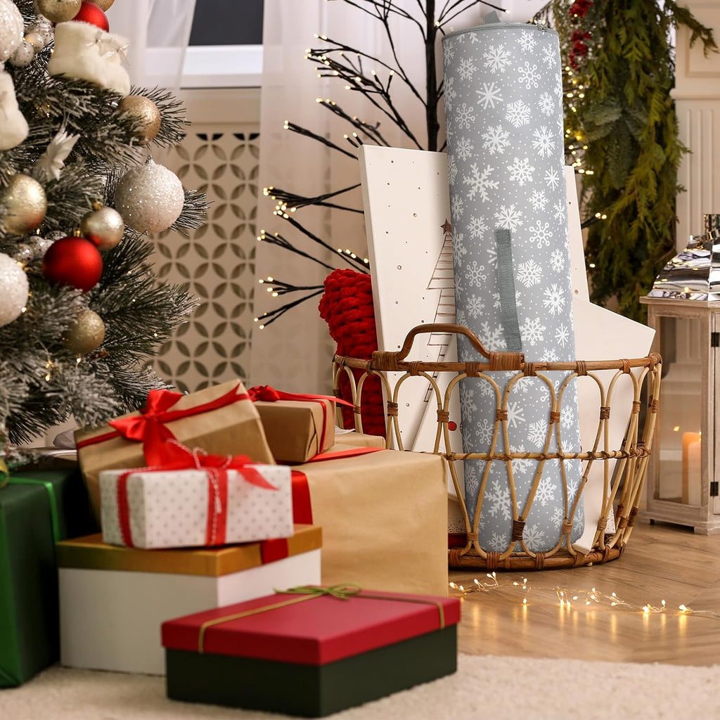 Xuniea Christmas Wrapping Paper Storage Bags - 40 Inch Snowflake Organizer for Crafts & Gifts