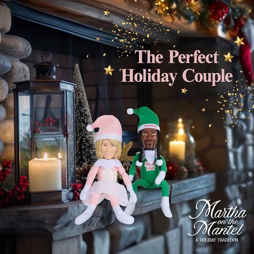 Martha Stewart 12” Plush Collectible Figurines - 2025 Christmas Mantle Decor