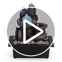 Indoor Tabletop Rock Waterfall Fountain with LED Lights & Rolling Ball