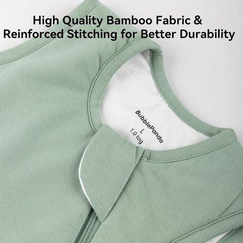 BubblePanda Bamboo Sleep Sack | Soft Lightweight 0.5 Tog for Toddlers 12-18 Months | 2-Way Zipper