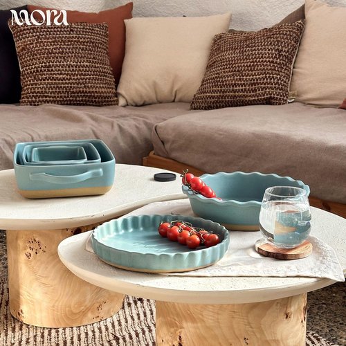 Mora Ceramic Baking Dishes Set of 2 | Versatile Casserole & Loaf Pans - 7x11 in Porcelain Bakeware