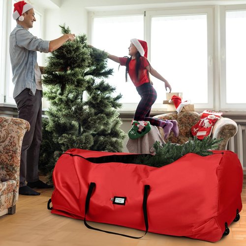 Holiday Cheer Christmas Tree Storage Bag - Heavy Duty Waterproof Bag for 7.5ft Artificial Trees | Durable Wheels & Zipper