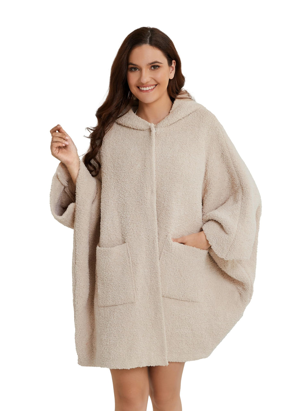 WDCOZY Wearable Blanket Hoodie Poncho Throw Comfy Soft Warm Cape Shawl Cozy Cloak Wrap Hooded with Sleeves For Women Adults