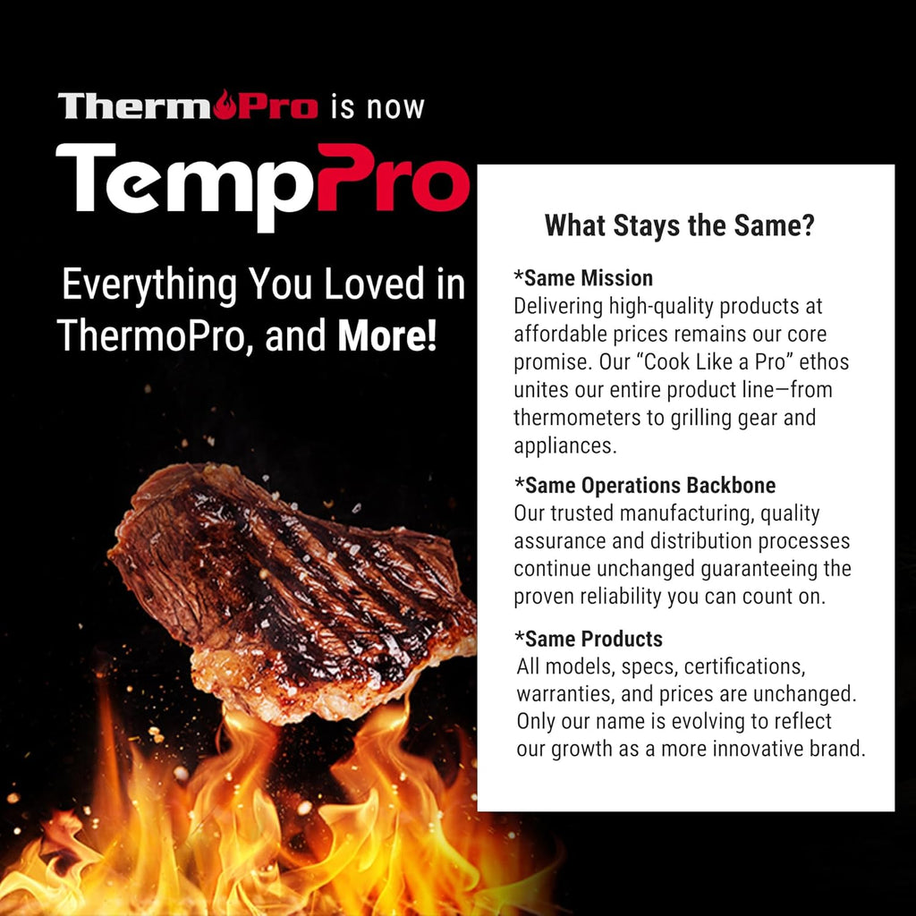 TempPro TP03B Digital Meat Thermometer - Instant Read with Backlight for Cooking & BBQ | Perfect for Grill, Smoker, and Candy