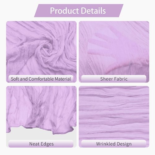 30 Pcs Lavender 10FT Cheesecloth Table Runner 23" x120" Boho Gauze Table Runner Romantic Cheese Cloth Table Runners for Wedding Arch Bridal Shower Baby Shower Birthday Party Anniversary Banquet Décor