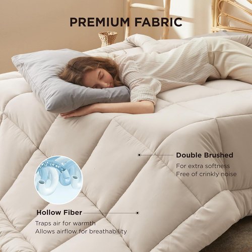 Bedsure Comforter Duvet Insert - Twin Size Quilted Down Alternative Bedding, All Season, 88 x 68 Inches