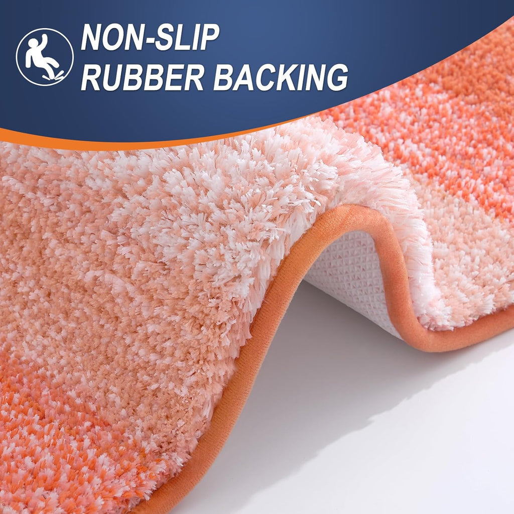 OLANLY Large Bathroom Rug Mat - Extra Soft Microfiber, Quick Dry & Machine Washable | Coral 45x27 Inches