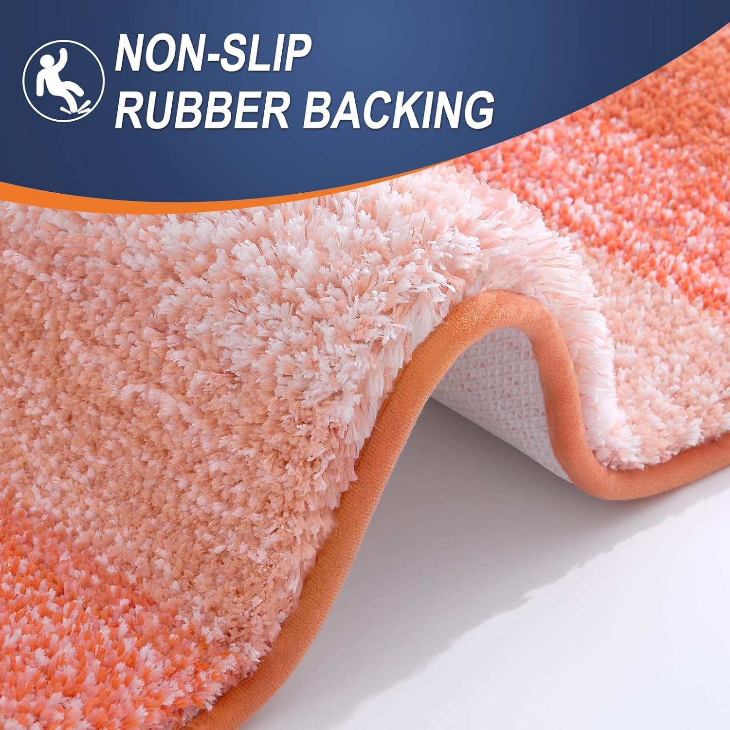 OLANLY Bathroom Runner Rug - Extra Soft Microfiber Mat | Quick-Dry, Washable, 59x20 Inches, Coral