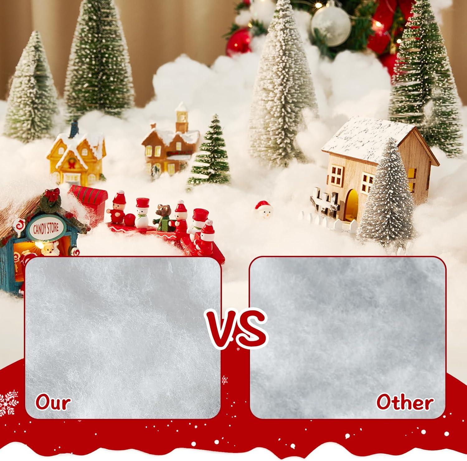 Skiennix Christmas Fake Snow - Soft Fluffy Snowflakes for Winter Wonderland | 3-Piece Set