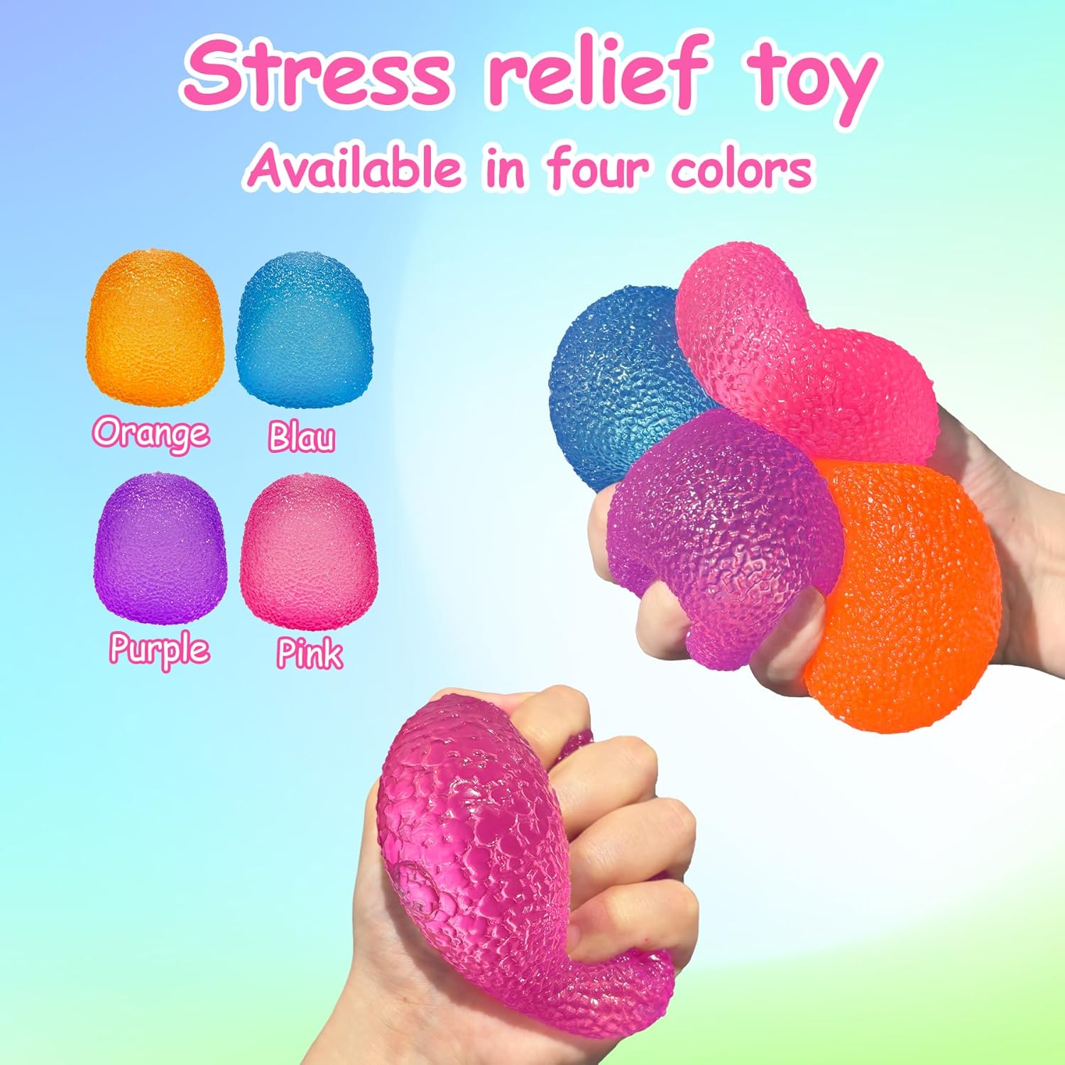 Skiennix Squishy Fidget Toy - Super Solid Squeeze Ball for Stress Relief | Pink Sensory Fun