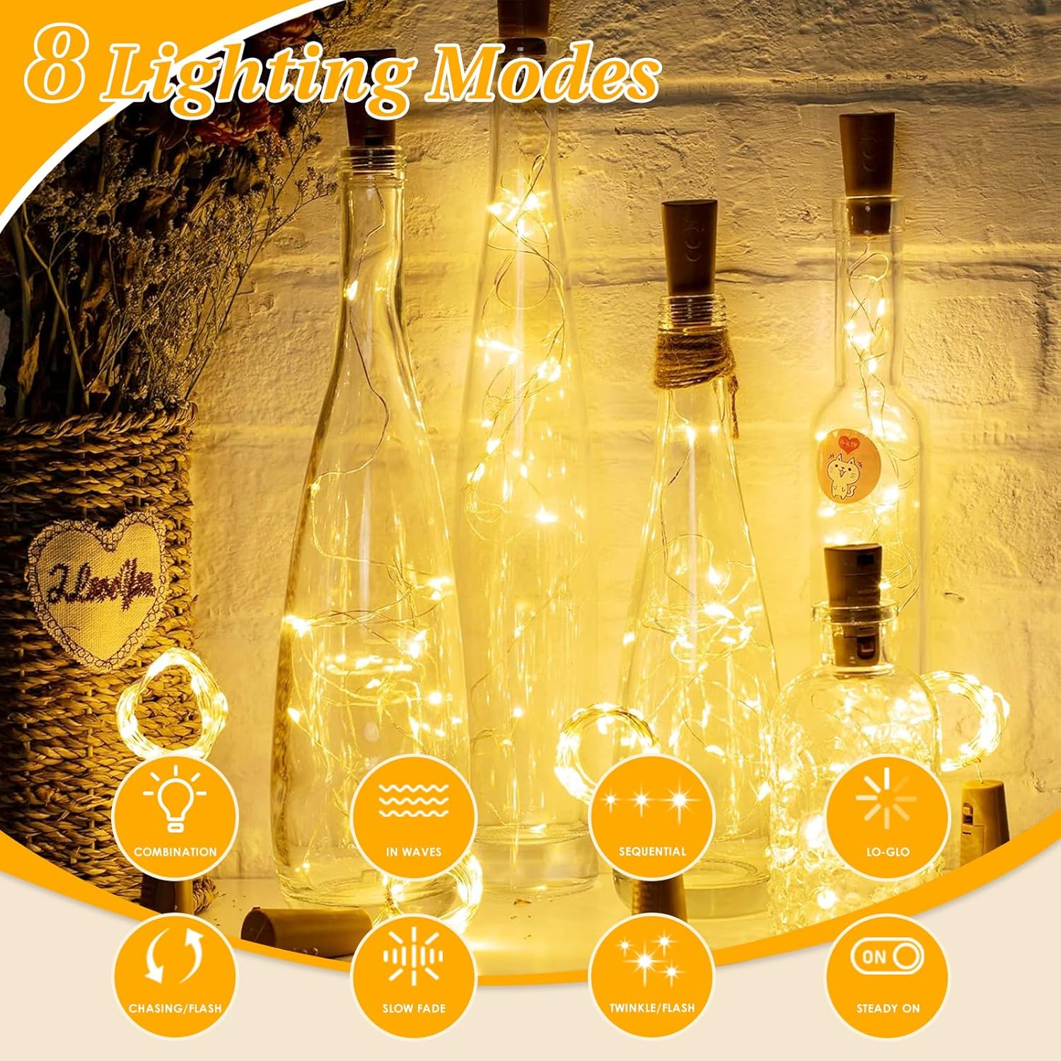 Skiennix 20FT Waterproof Fairy Lights - 60 LED Battery Operated Twinkle String Lights for Indoor/Outdoor Décor | Warm White