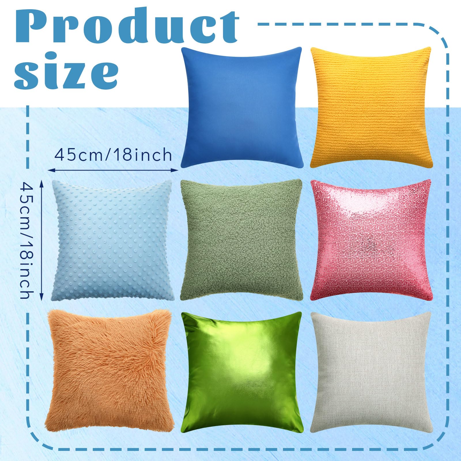 Weysat 8 Pcs Calm Down Corner Supplies Sensory Pillow Cover Sets for Classroom Counseling Office Special Needs Classroom Calm Corner Items Sensory Pillow Cases Autism Therapy