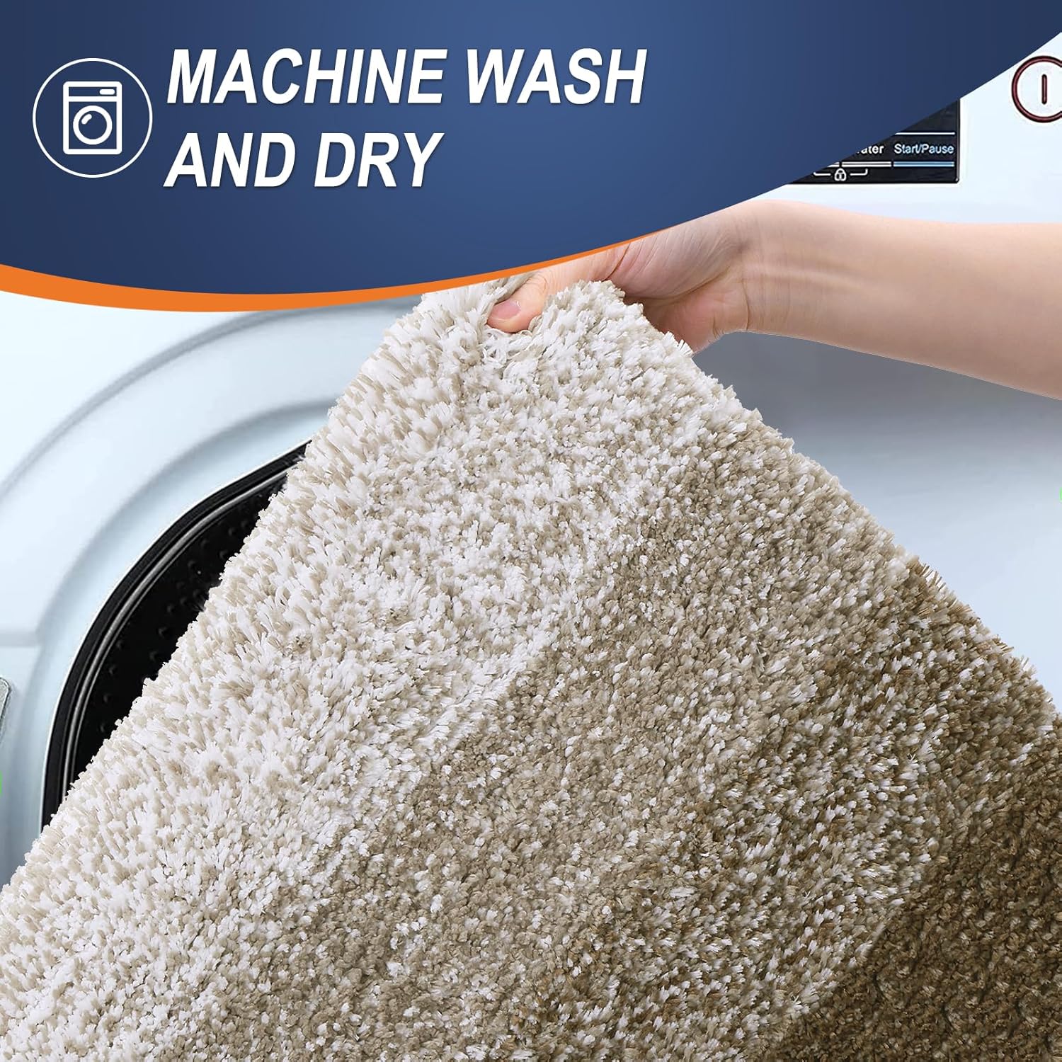 OLANLY Large Bathroom Rugs - Extra Soft Microfiber Mat 40x24 | Quick Dry, Machine Washable, Coffee Color