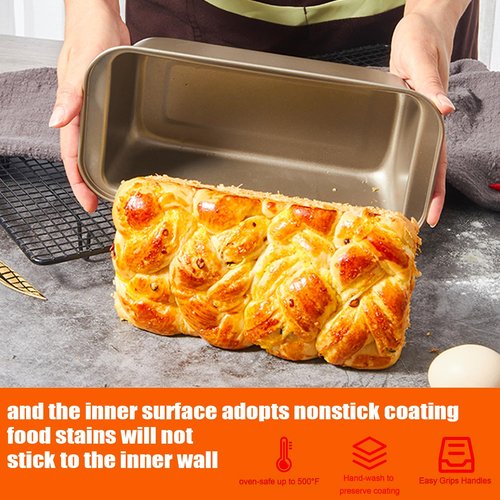 Bread Loaf Pan,10 Pack Nonstick Loaf Baking Pan 9.5 x 5 Inch Loaf Pan Homemade Bread Pan,long-lasting Baking Tin for Homemade Bread, Brownies & Pound Cakes - Kitchen Essential, Easy Release (Gold)