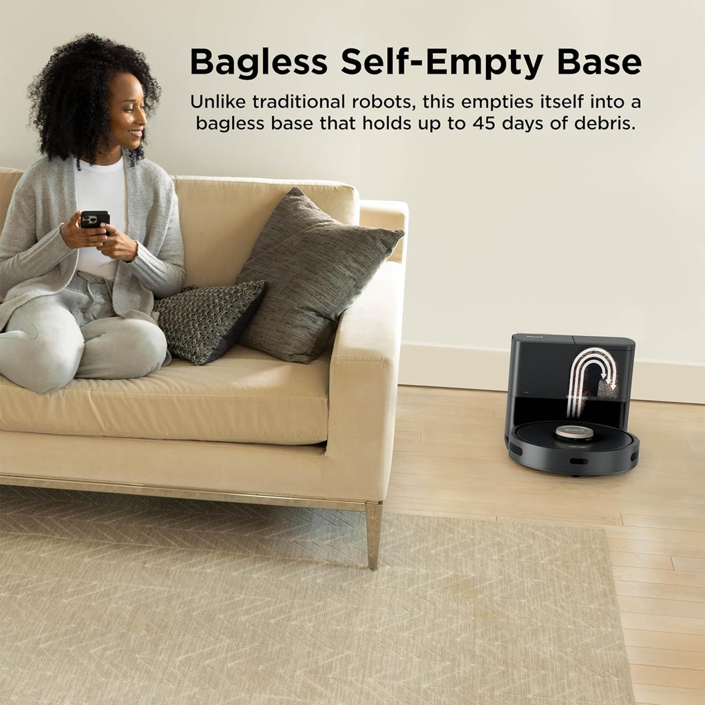 Shark AV2501AE AI Robot Vacuum - XL HEPA Self-Empty Base, LIDAR Navigation, Pet Hair Friendly, Black