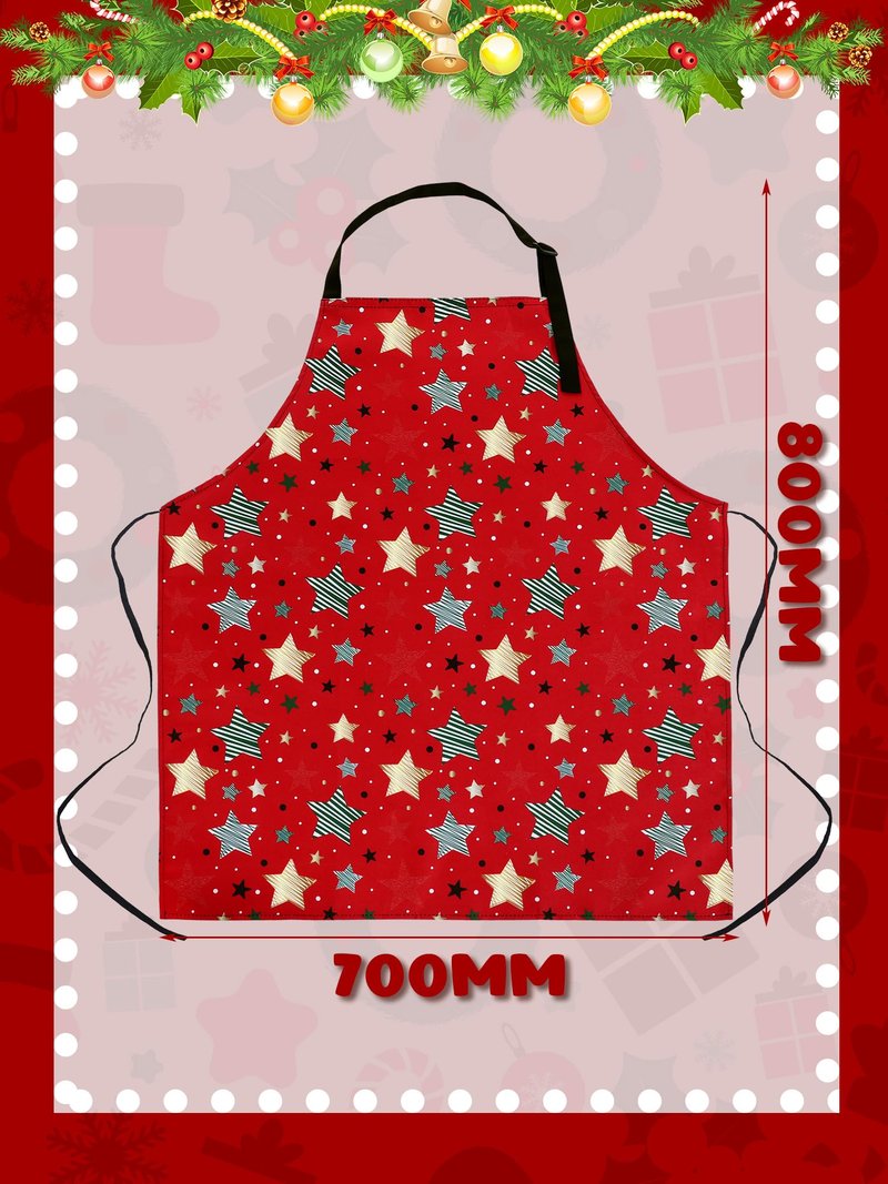 Bencailor Winter Aprons with Pockets Adjustable Holiday Kitchen Aprons Waterproof for Cooking Women Men(Xmas Tree,Red and White,6 Pcs)