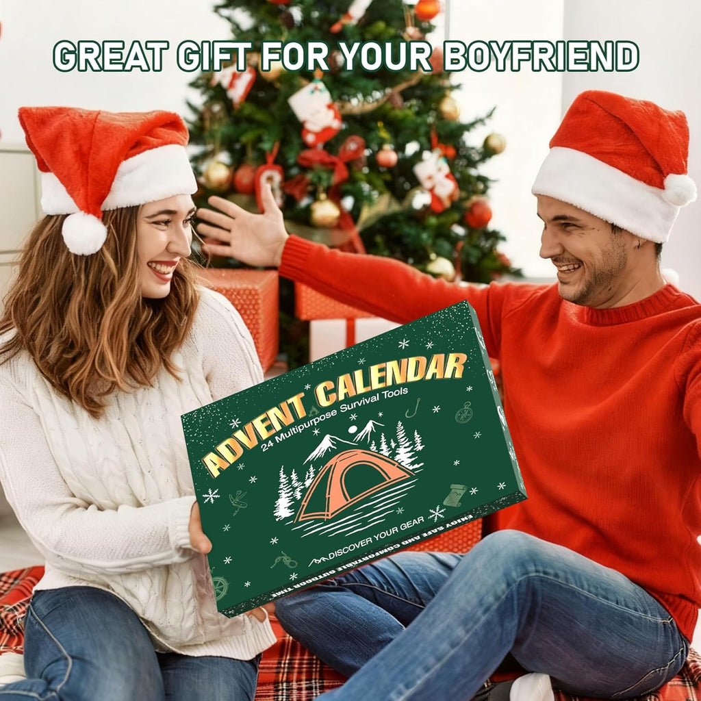 Survival Kit Advent Calendar - 24 Days of Outdoor Gear & Tools for Men | Perfect Christmas Countdown Gift