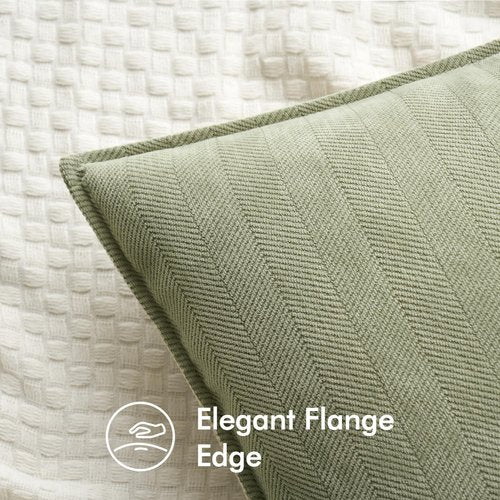 MIULEE Corduroy Decorative Throw Pillow Covers - Pack of 2 in Sage Green | Stylish Home Accent