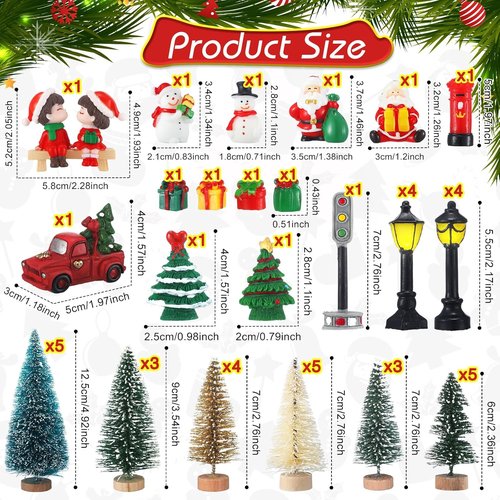Kasyat 58 Pcs Christmas Village Set - Miniature LED Figurines & Houses for Winter Decor