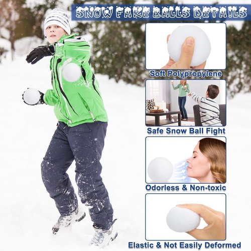 Homiar Indoor Snow Ball Fight Set - 240 Soft Plush Snow Balls for Kids | Realistic Winter Fun