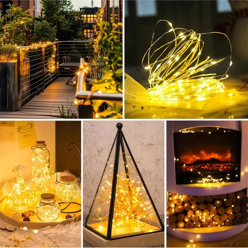 Fairy Lights | Battery Operated 16FT Mini Twinkle Lights - 50 LED Warm White with 8 Modes & Auto Timer