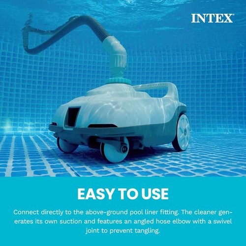 INTEX 28006E ZX100 Automatic Pool Cleaner - Efficiently Cleans Larger Pools | Removable Filter Tray, 21ft Hose