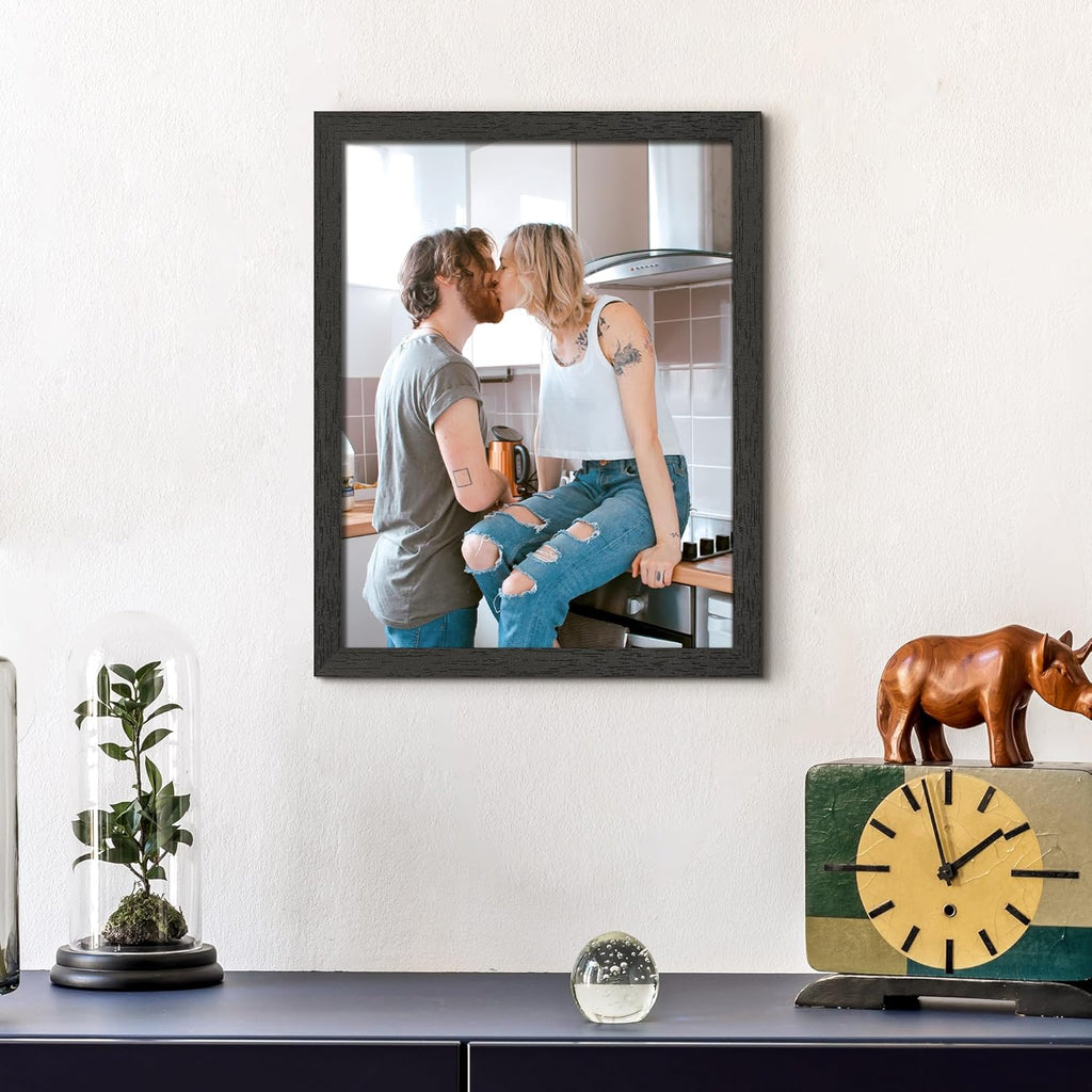 Upsimples 8.5x11 Picture Frame - Stylish Black Wall Gallery Frame for Photos | Single Pack