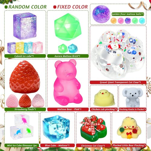 Advent Calendar 2025 - 24 Days of Kawaii Squishies & Sensory Fidget Toys for Kids & Adults