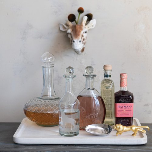 Creative Co-Op 3.5-Quart Glass Decanter with Glass Stopper, Clear