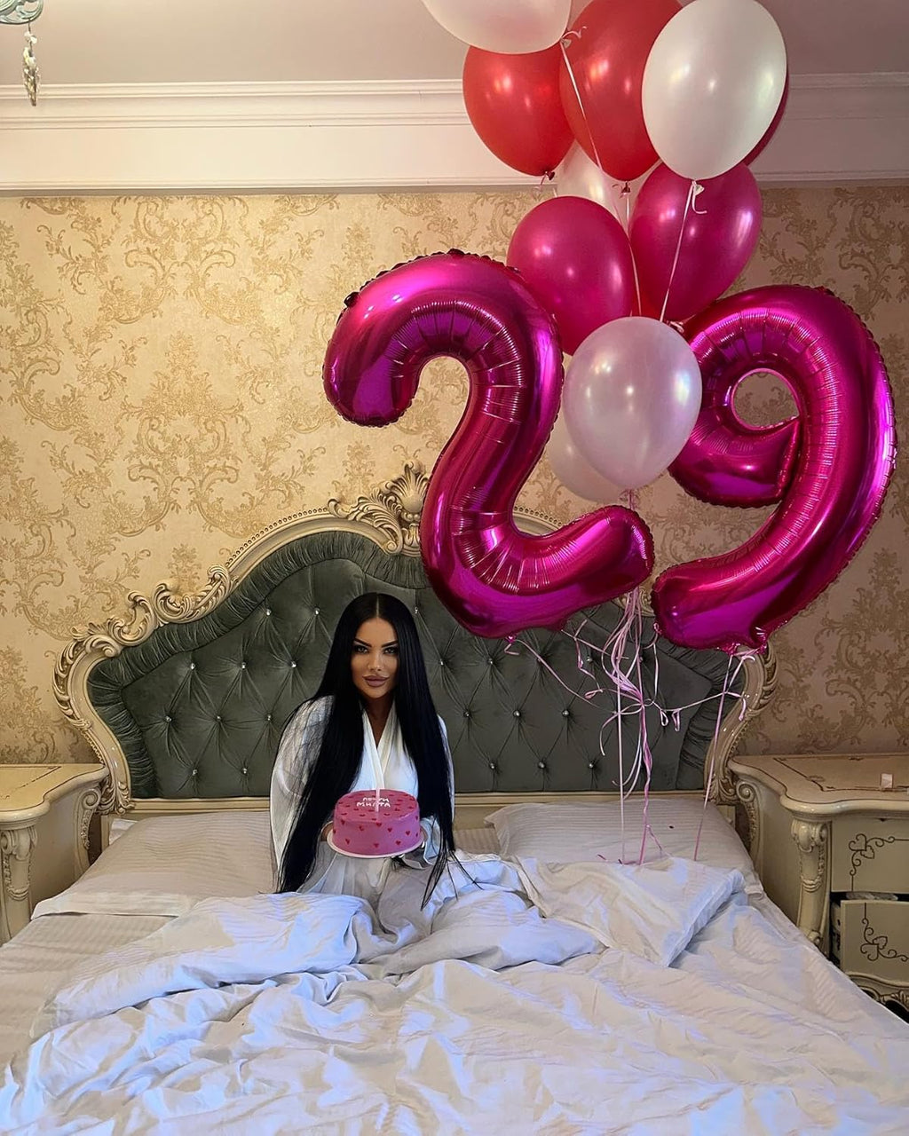 Number 4 Balloon by [Brand Name] - 40 Inch Hot Pink Birthday Decoration for Girls' 4th Party