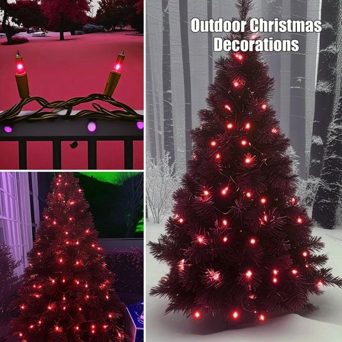 HISHINY Christmas Lights - 100 Count Red String Lights | UL Certified for Indoor & Outdoor Decor (21 Feet)