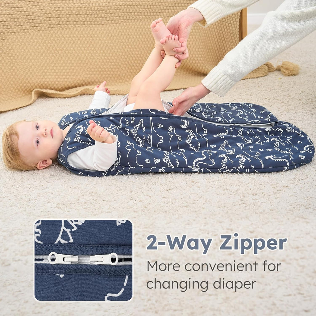 Yoofoss Baby Sleep Sack - 100% Organic Cotton Wearable Blanket for 12-18 Months | TOG 2.5, 2-Way Zipper