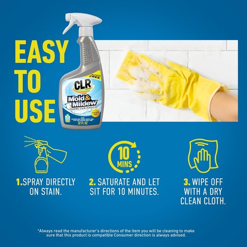 CLR Brands Mold and Mildew Stain Remover - Multi-Surface Cleaner Spray | 32 oz. Bottle, Pack of 2
