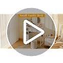 Small White Vanity Desk with 4 Fabric Drawers, 33.5-Inch Dressing Table