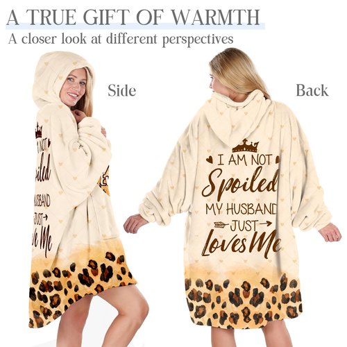 Warmstorey Best Wife Ever Hoodie Blanket – Wife Christmas Ideas Gift from Husband, I'm Not Spoiled My Husband Loves Me, Gifts for Wife For Christmas, Anniversary Wifey Present, Xmas Wifey Gifts