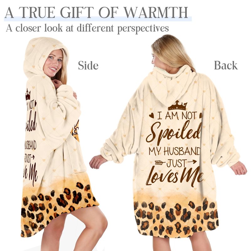 Warmstorey Best Wife Ever Hoodie Blanket – Wife Mothers Day Ideas Gift from Husband, I'm Not Spoiled My Husband Loves Me, Gifts for Wife For Christmas, Anniversary Wifey Present, Birthday Wifey Gifts
