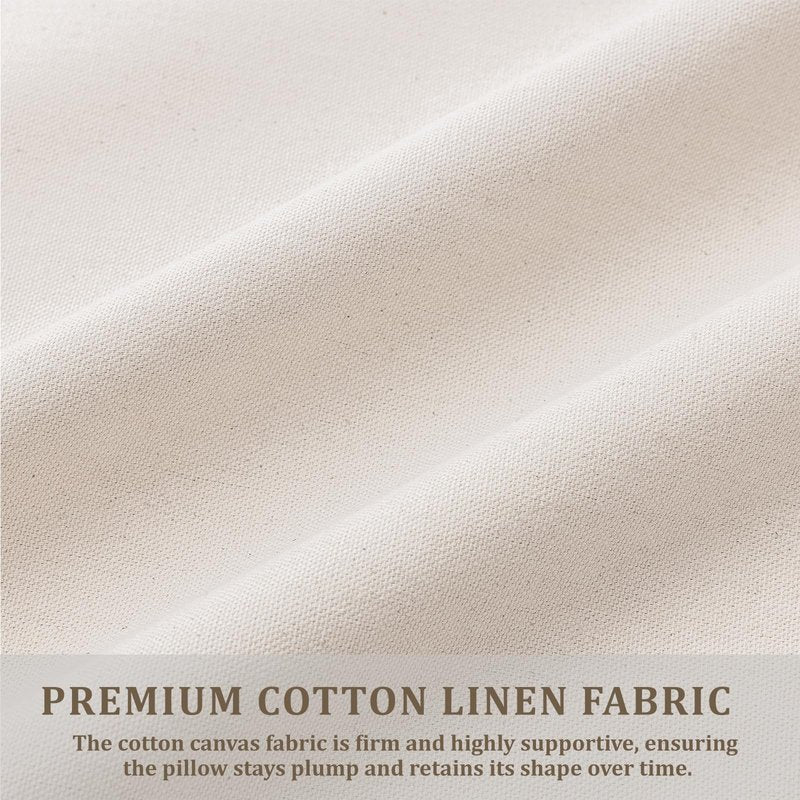 Laolitou Decorative Pillow Covers 18×18 Pack of 2, Boho Cotton Linen Soft Cozy Neutral Throw Pillow Cases for Living Room Sofa Bedroom Couch Cushions Home Decor