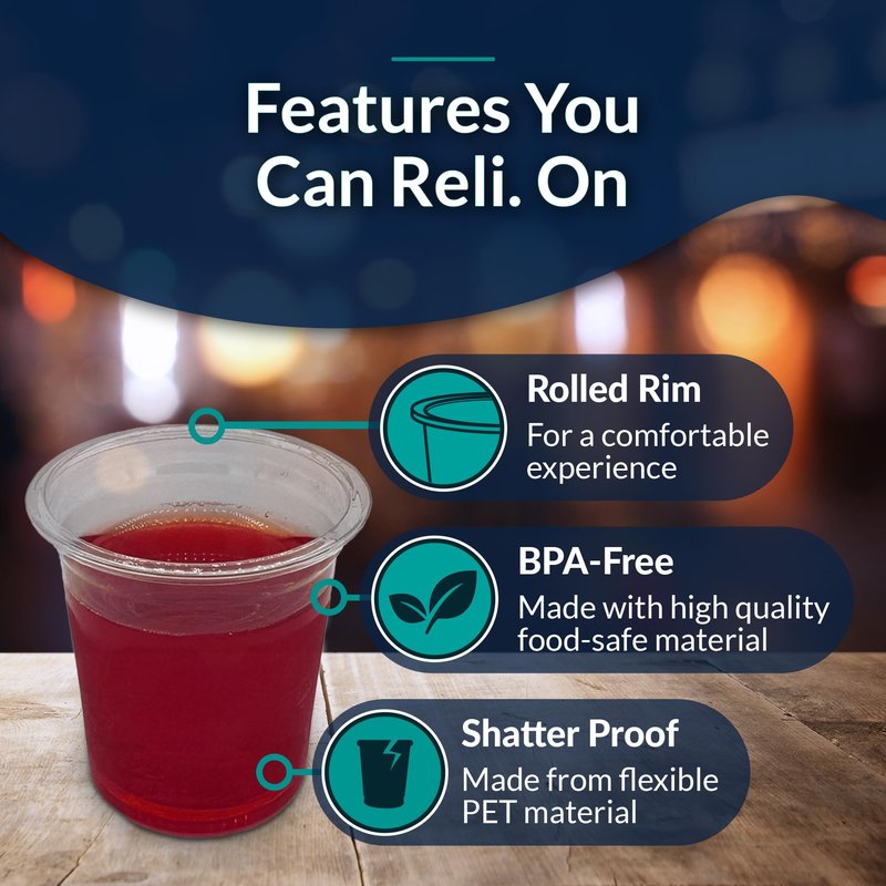 Reli. (110 Count 2 oz Plastic Shot Glasses Disposable | Clear Jello Shot Cups | Mini Plastic Cups for Party, Sauces, Samples | BPA Free, Shatterproof, 1oz Mini Glasses Disposable