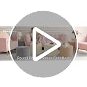 Round Faux Fur Pouf Ottoman, 17 x 14 Inch Firm Foot Rest, Beige