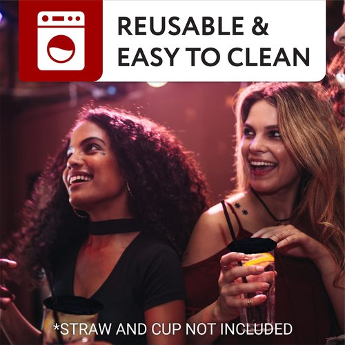 IMPRESA [100-Pack] Drink Covers for Alcohol Protection - Fabric Drink Protector for Men & Women - Wine Glass Covers to Prevent Your Drink Getting Spiked - Black Cup Covers For Drinks
